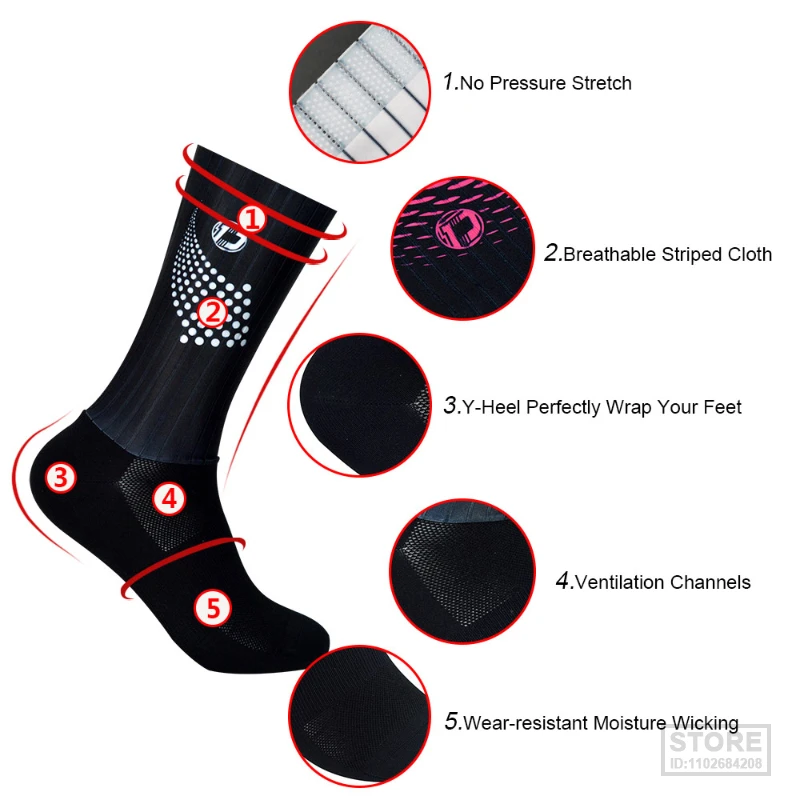 Мужские велосипедные носки DAREVIE, нескользящие велосипедные носки, профессиональные высокоскоростные аэро-дышащие гоночные MTB шоссейные женские велосипедные носки