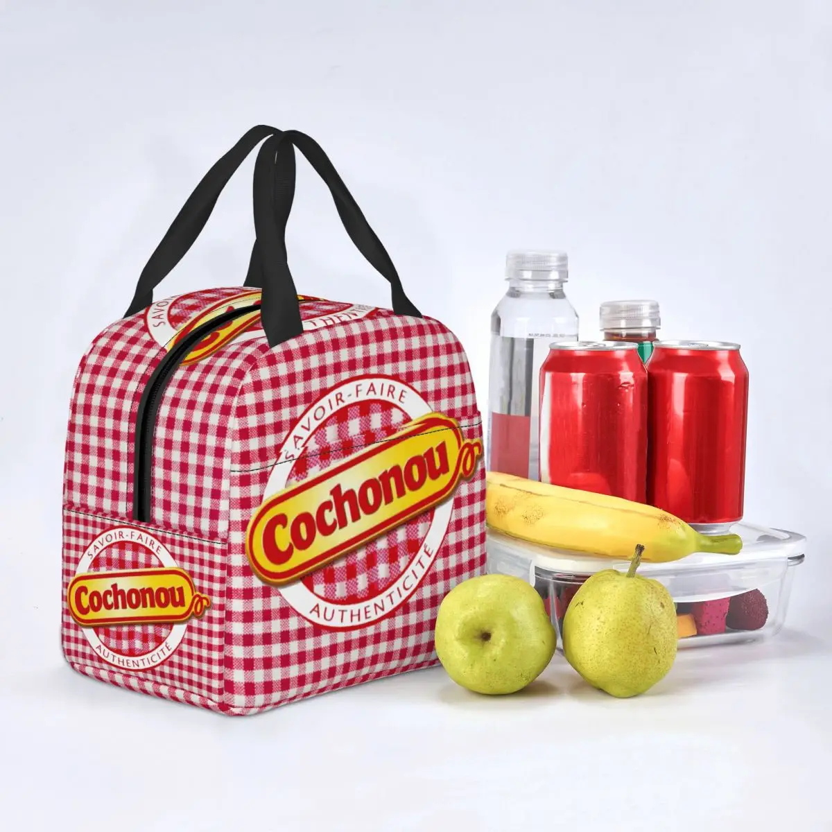 Сумка для ланча с логотипом Pig Cochonou, изолированная для женщин, Многоразовый теплый холодильник, Термосумки для ланча, Офисные сумки для пикника, дорожные сумки для еды