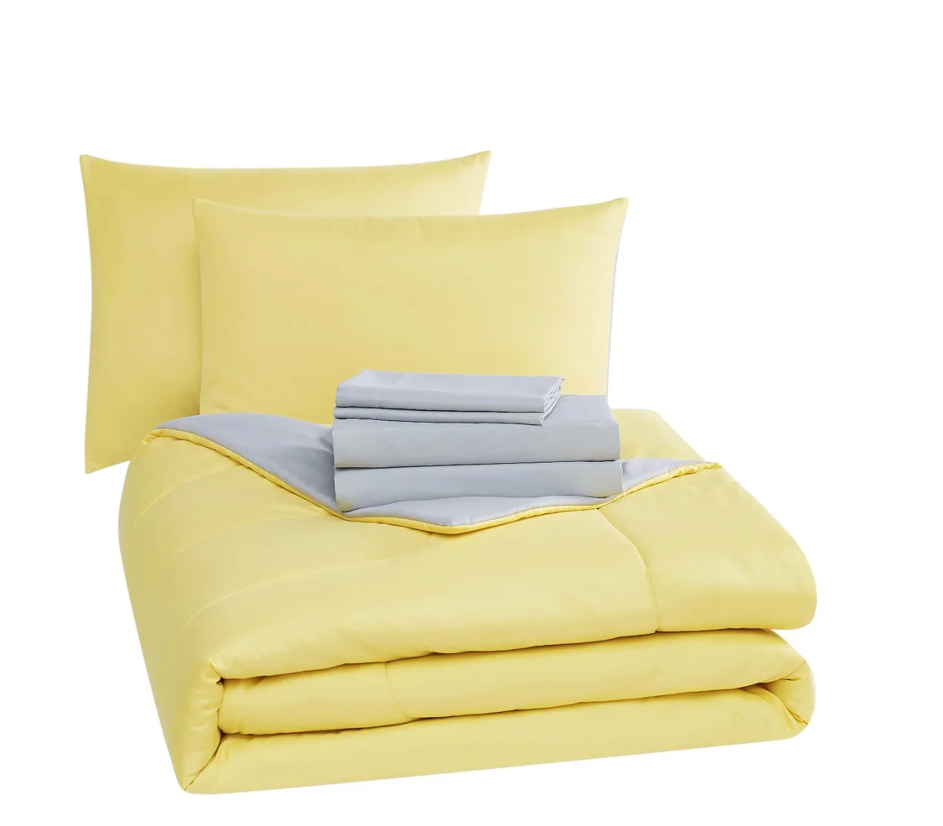 Опоры Желтая Кровать в мешке из 7 предметов, комплект одеял с простынями, King