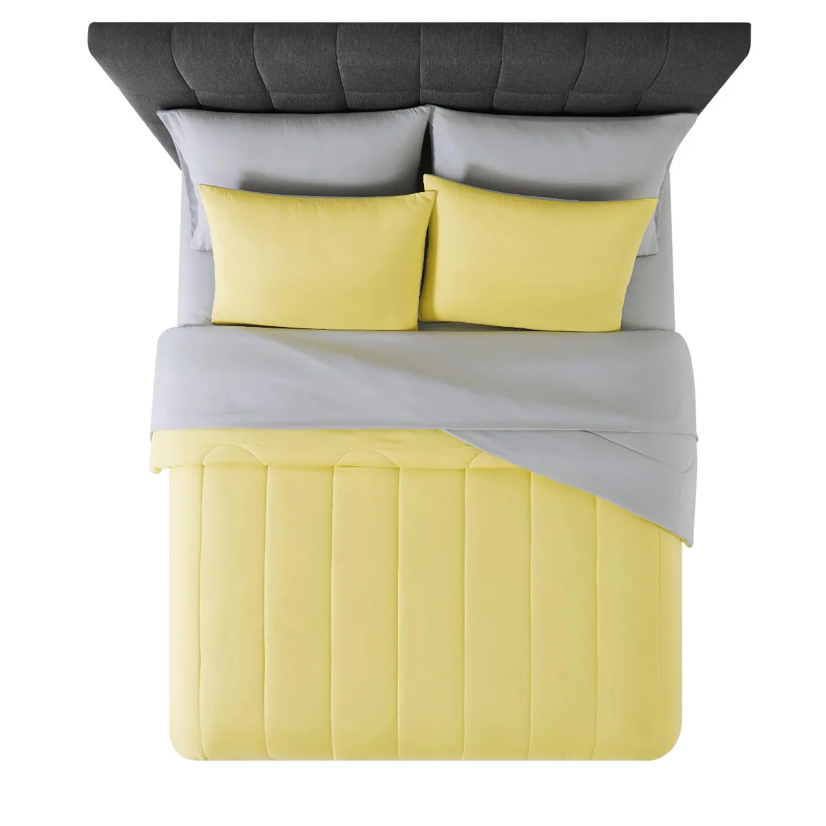 Опоры Желтая Кровать в мешке из 7 предметов, комплект одеял с простынями, King