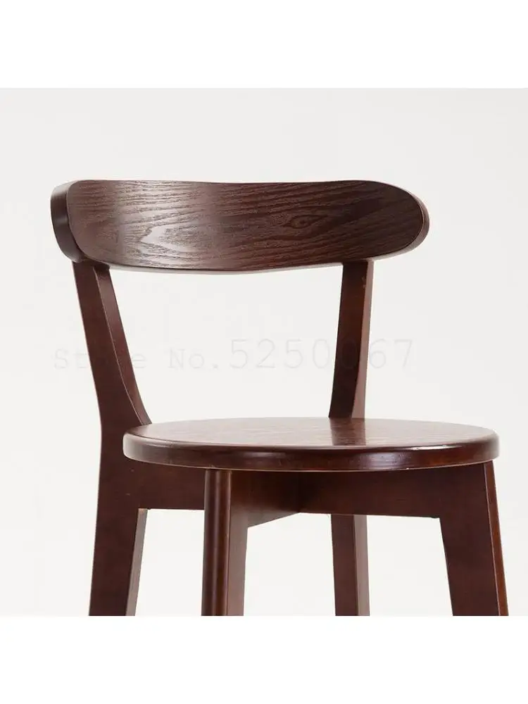 Барный стул из массива дерева, скандинавский табурет на высоких ножках, американская Ретро-спинка переднего барного стула, современный простой барный стул
