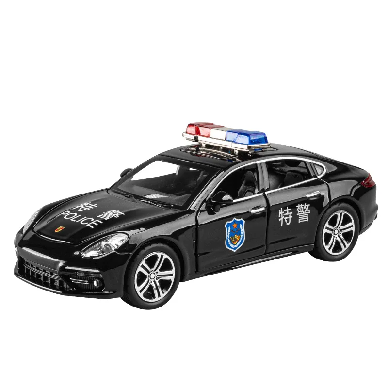 Игрушки для полицейских машин Porsche Paramera из сплава 1: 32, модели специальных полицейских машин для мальчиков, коллекционные подарочные украшения