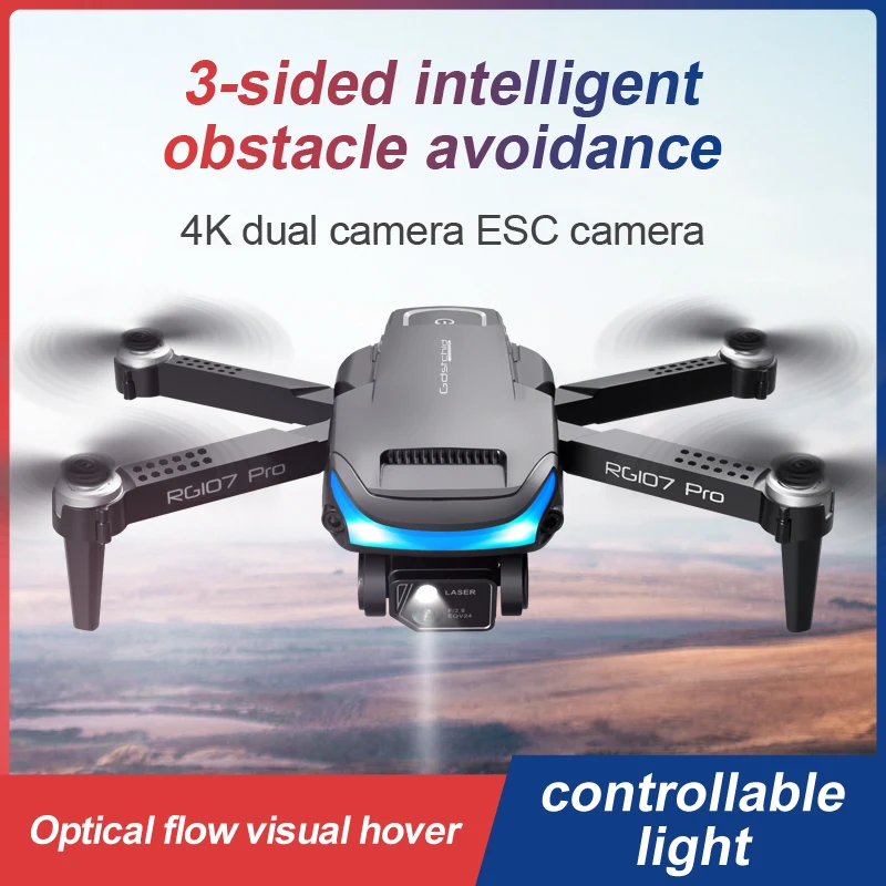 НОВЫЙ RG107 Pro Drone ESC 4K Трехсторонний Обход препятствий Профессиональная Двойная HD Камера FPV Аэрофотосъемка Складной Квадрокоптер