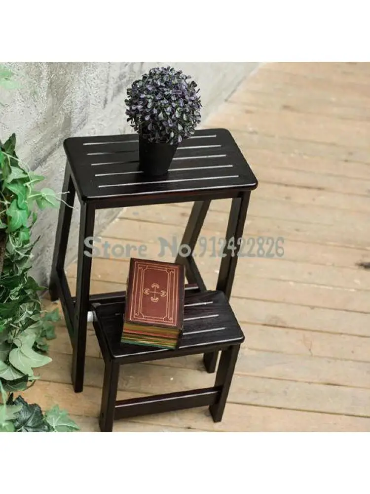Бытовой складной лестничный стул из цельного дерева, лестничный стул, многофункциональный табурет-стремянка двойного назначения, табурет-лестница деревянный