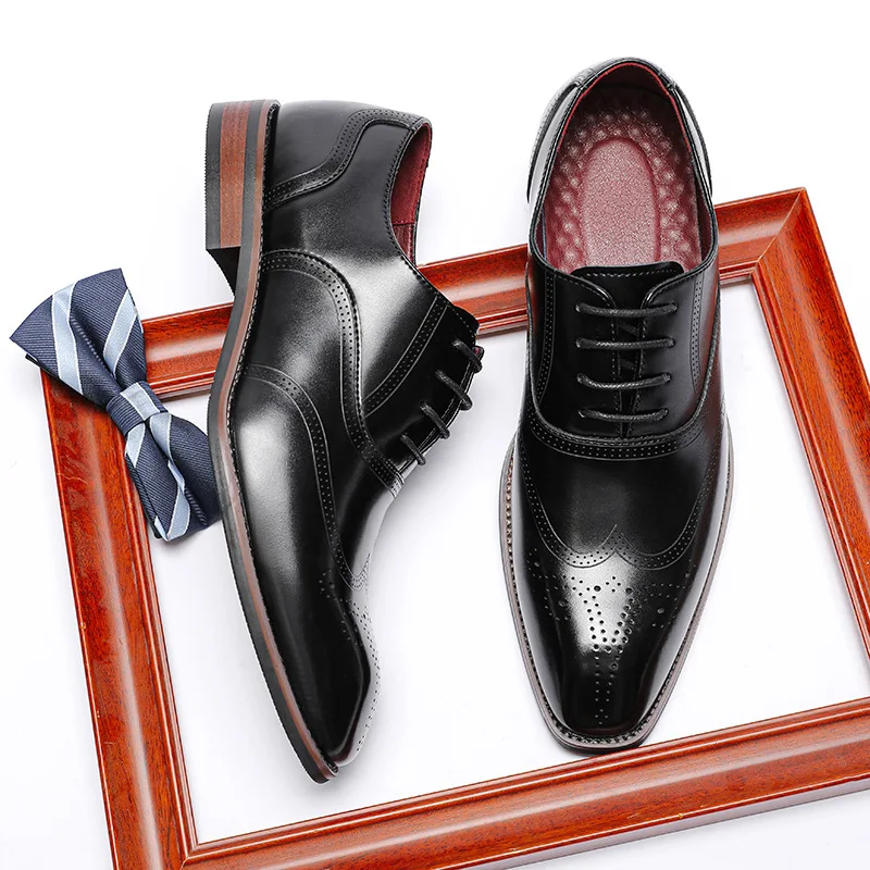 Роскошная обувь из натуральной кожи, мужские модельные туфли, броги с резьбой в британском винтажном стиле, мужская обувь с бесплатной доставкой, официальная обувь