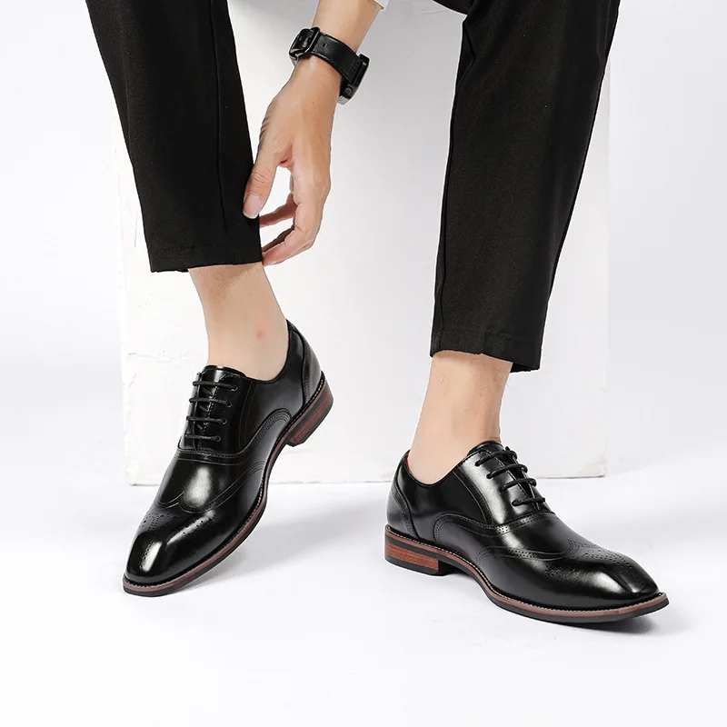 Роскошная обувь из натуральной кожи, мужские модельные туфли, броги с резьбой в британском винтажном стиле, мужская обувь с бесплатной доставкой, официальная обувь