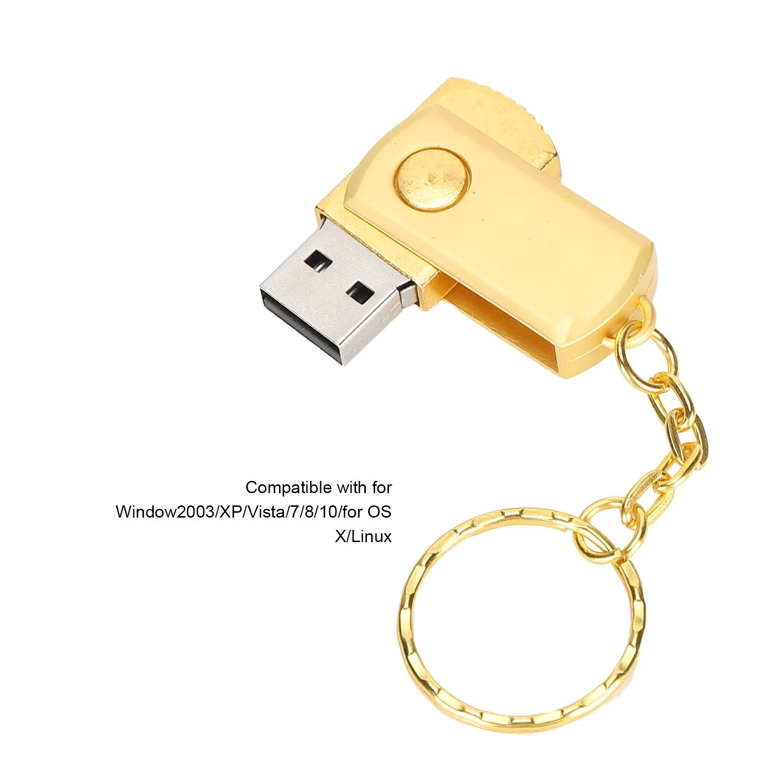 Флэш-накопитель USB USB 2.0 с вращающимися объемными флэш-накопителями на молнии для Window2003 / XP / Vista/7/8/10/ OS X / Linux2GB