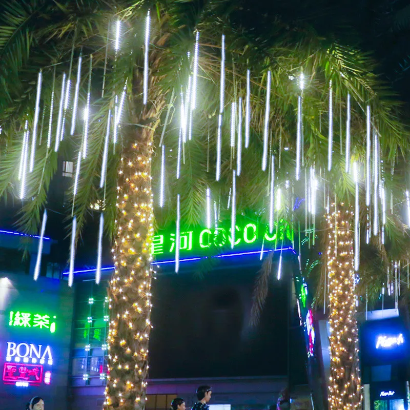 Светодиодные гирлянды для метеоритного дождя, Рождественская елка, Рождественский декоративный Рождественский красочный декор сказочного сада на открытом воздухе