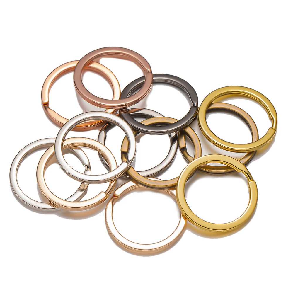 20шт 25 мм Плоские кольца-цепочки для ключей Металлический Разъемный брелок для ключей для дома, автомобиля, сумки, ювелирных изделий, аксессуаров, материалов