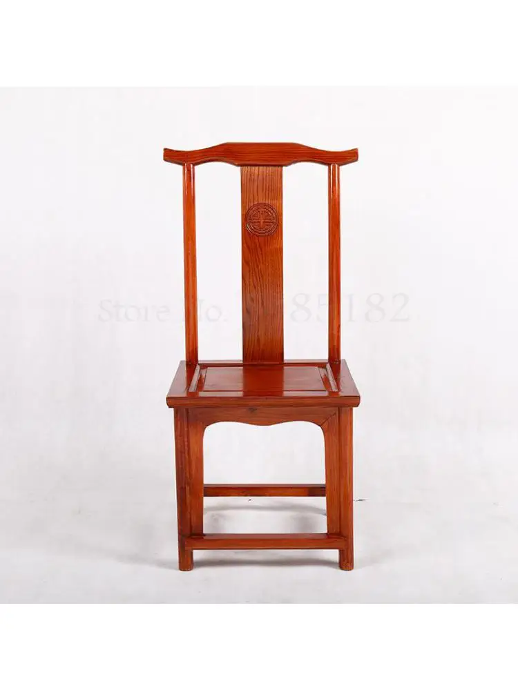 Новый китайский стиль, простой стул со спинкой из цельного дерева, антикварный обеденный стул, бревенчатый ретро-стул из рога, стул для ресторана, отеля, дома