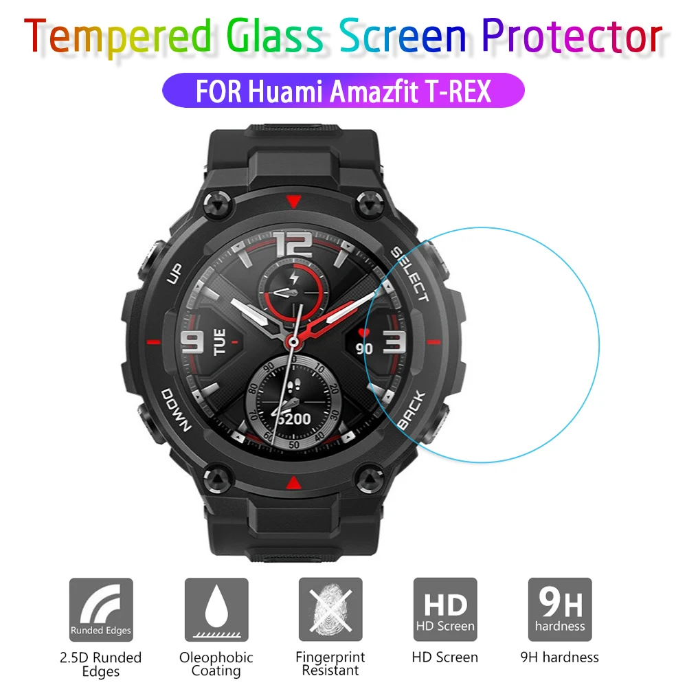 Защитная пленка из закаленного стекла 9H HD для смарт-часов Xiaomi Huami Amazfit T-Rex /Pro, аксессуары для защиты экрана смарт-часов