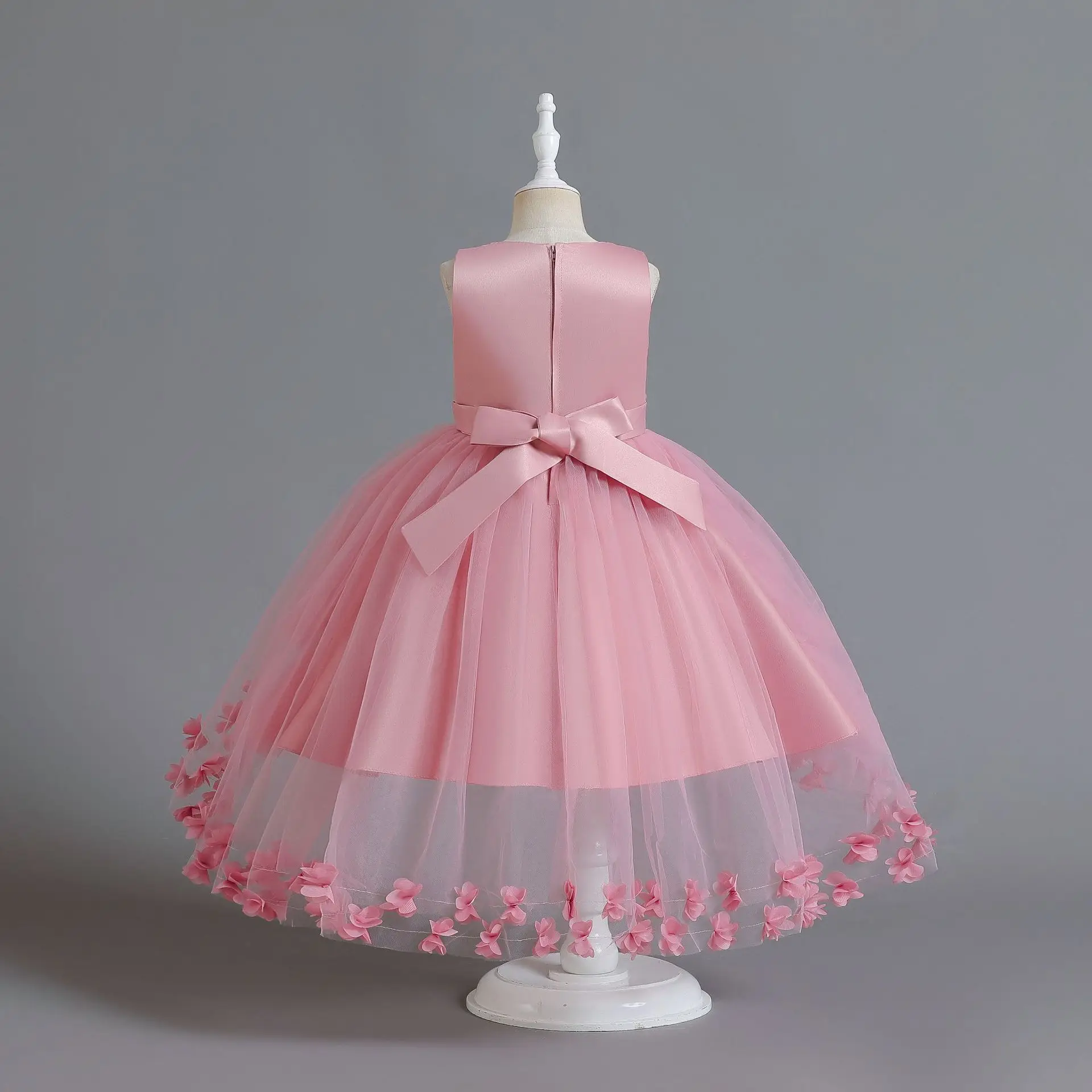 Новое детское платье принцессы с хвостом бабочки, высококачественное платье для фортепианного представления для девочек-цветочниц