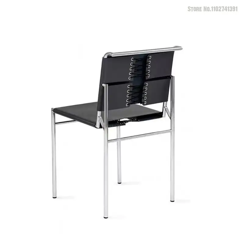Домашний Обеденный стул Современный Минималистичный стул со спинкой Легкий Роскошный Средневековый Ретро-стул из нержавеющей стали