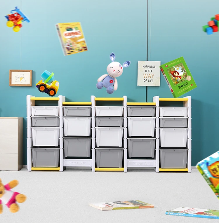 Обновленный шкаф для хранения детских пластиковых игрушек Kids Play School Home для детей