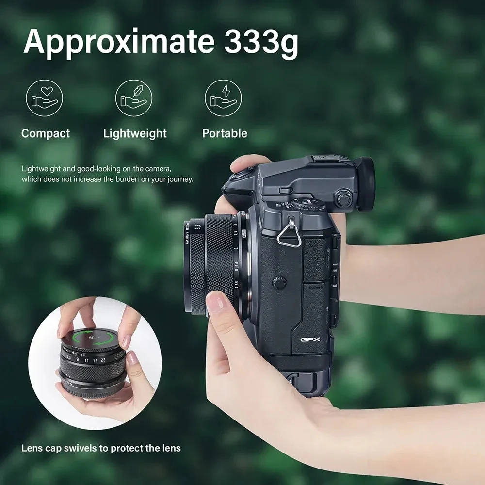 Объектив AstrHori 40mm F5.6 MF с фиксированным фокусным расстоянием Fuji GFX для пейзажной портретной съемки архитектуры, подметания улиц