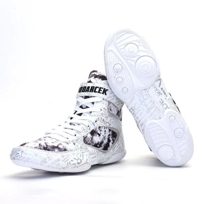 2023 Новая Роскошная Борцовская обувь для мужчин, Дизайнерская обувь для приседания, черно-белая Боксерская обувь, пары удобных боевых ботинок