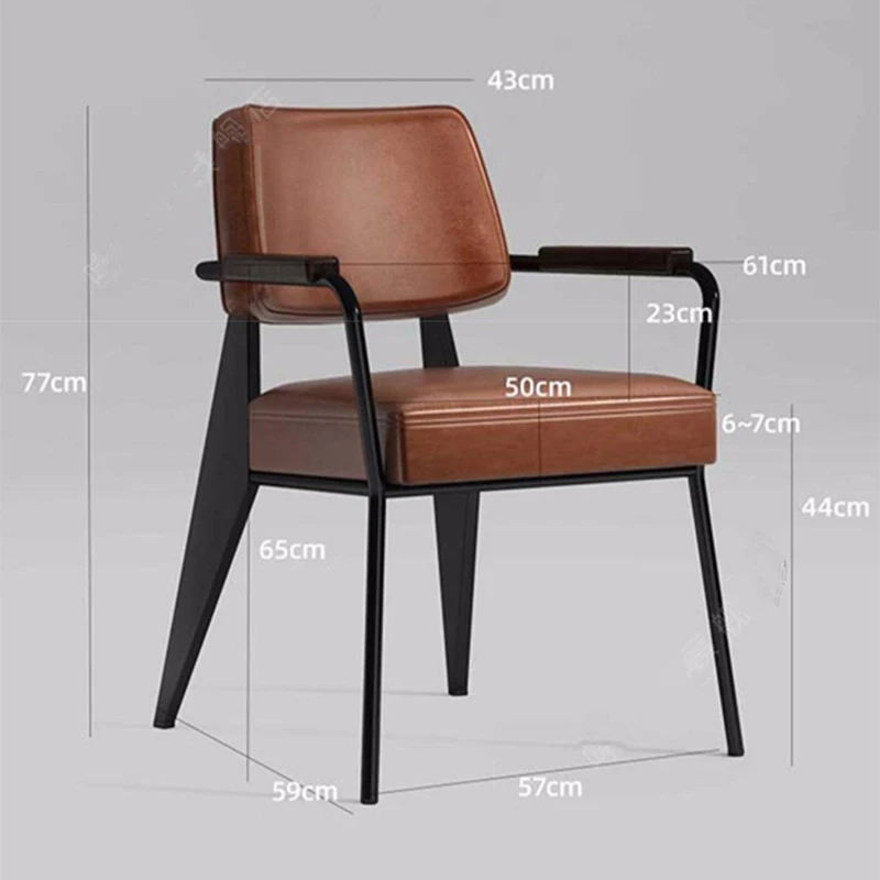 Офисные обеденные стулья с высокой спинкой Металлические Европейские роскошные кресла для отдыха в ресторане Гостиничные шезлонги Salle Manger Украшение дома