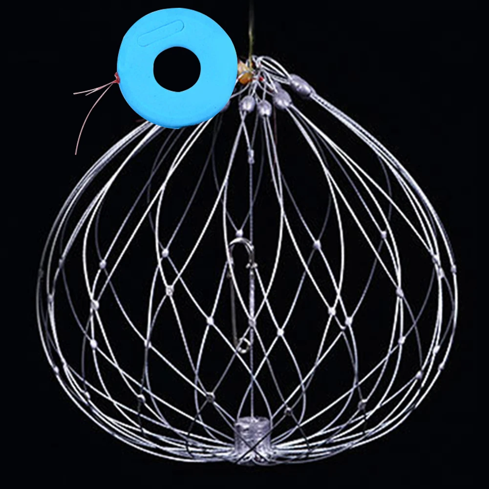 Рыболовная сеть-ловушка для крабов, автоматическая открывающаяся Закрывающаяся Проволочная клетка для рыбы и крабов, Складывающаяся для морской рыбалки на открытом воздухе, аксессуары для рыбалки на открытом воздухе
