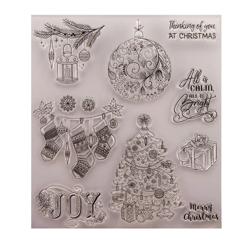Подарки на Рождественскую елку Прозрачный силиконовый штамп для печати фотоальбома для скрапбукинга 