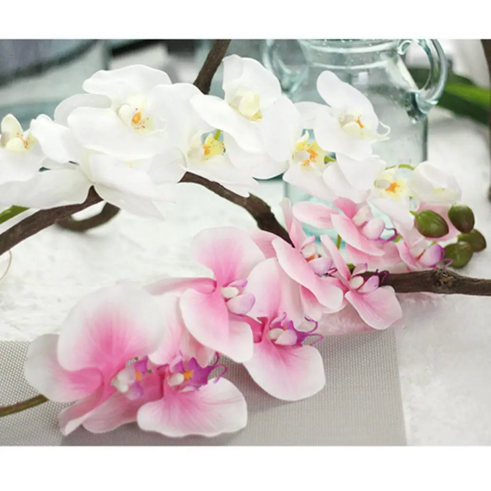 Очень Большой Свадебный Праздничный Цветок Фаленопсис На Ощупь Клейкий Увлажняющий Искусственный Цветок Имитация Украшения дома Растение