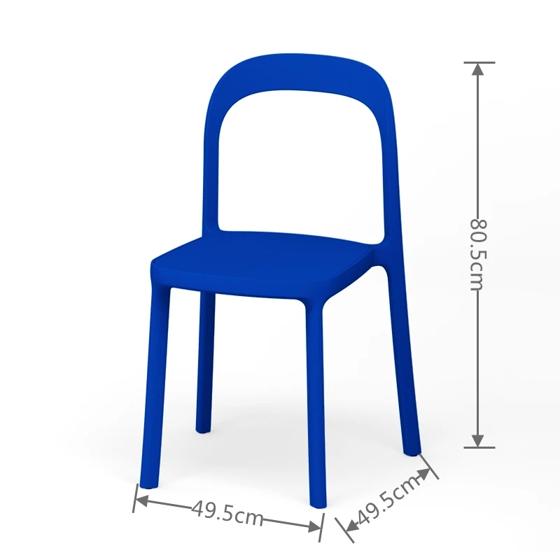 Синий обеденный стол и стул Современная простота Домашнего пластикового наружного балкона с возможностью штабелирования со спинкой Табурета Скандинавская мебель Без раскачивания