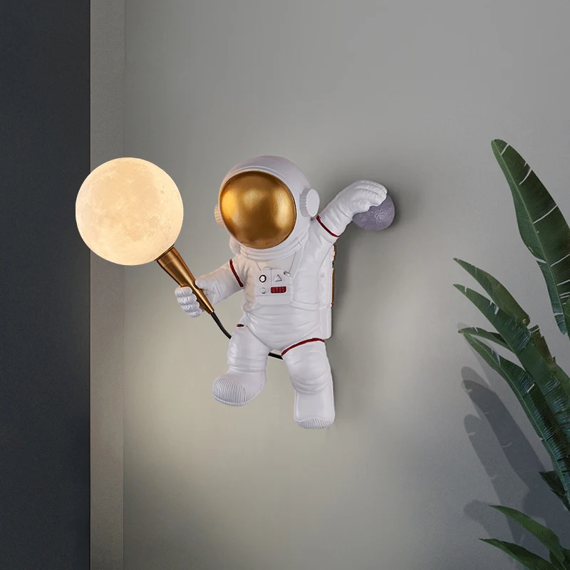 SGROW Nordic LED personality astronaut moon настенный светильник для детской комнаты кухня столовая спальня кабинет балкон лампа для прохода