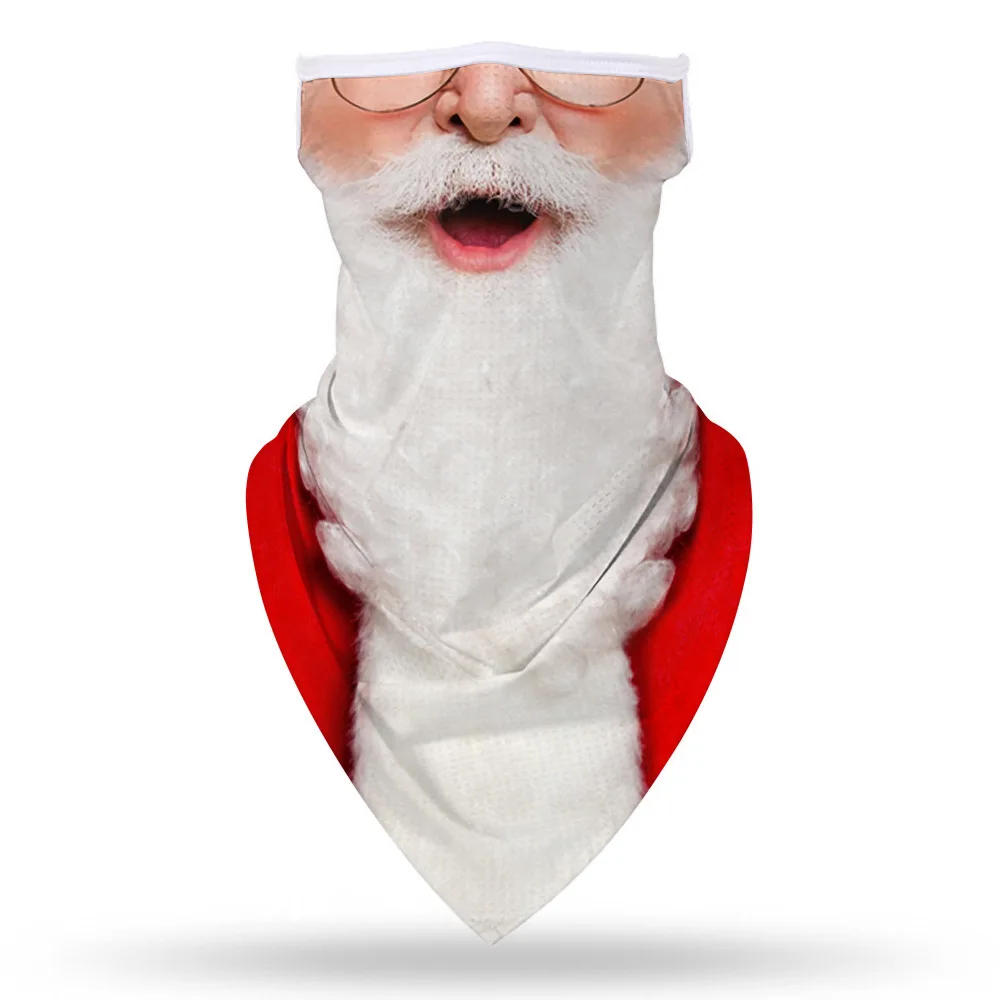 Уродливая Рождественская маска Санта Клауса для лица Многоразовые Моющиеся Банданы, гетры для шеи, ушные петли