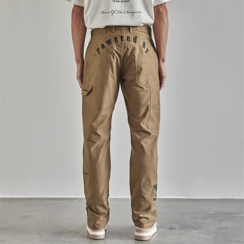 Молодежный трехмерный логотип, слоган, Вышитая рабочая одежда на молнии, американские мужские и женские брюки.