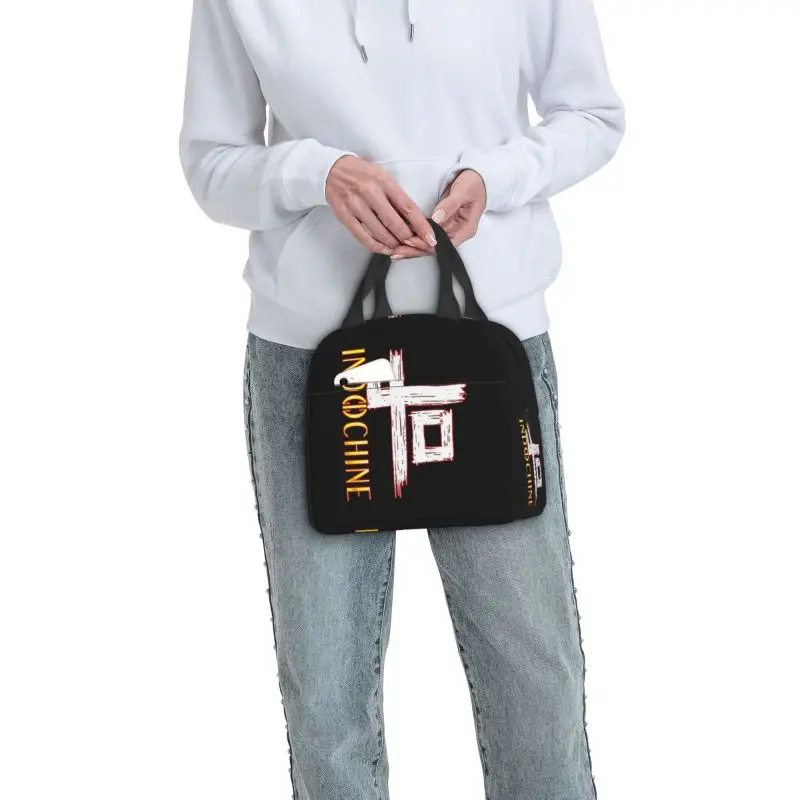 Модная классическая сумка для ланча с логотипом Indochine, женская сумка для ланча в стиле поп-рок, переносная сумка для ланча в школу, Многофункциональная коробка для еды