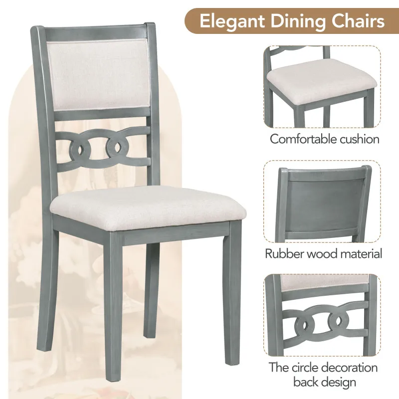 Прямоугольный обеденный стол из 6 предметов, стулья с мягкой обивкой и скамейка, Прочный, простой в сборке Для кухни ресторана