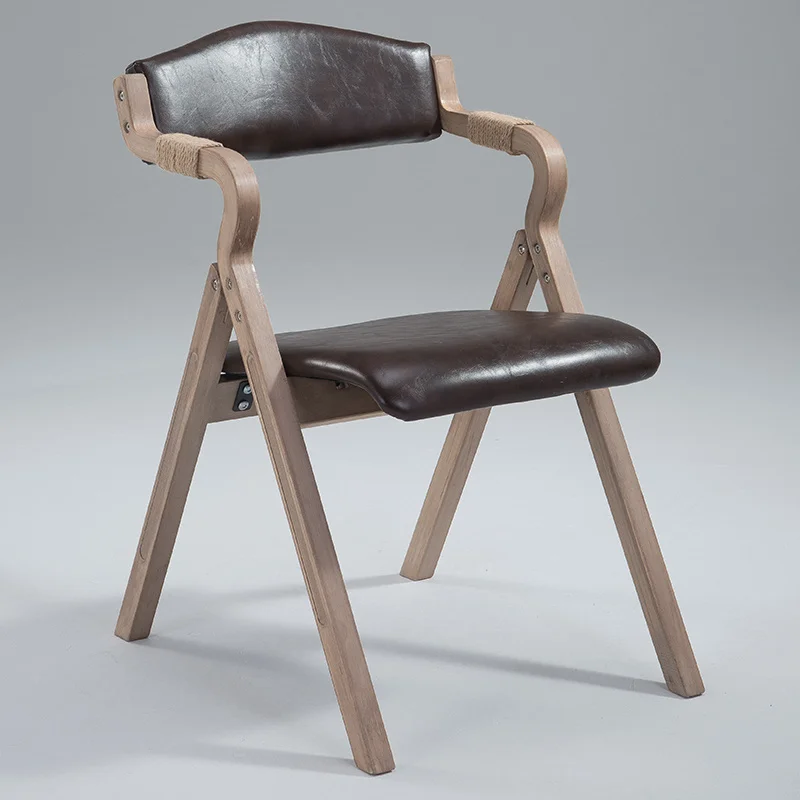 Складной стул в стиле ретро, современная Простая ткань для спинки, художественные обеденные стулья, стул для домашнего кабинета и отдыха, Складное хранилище
