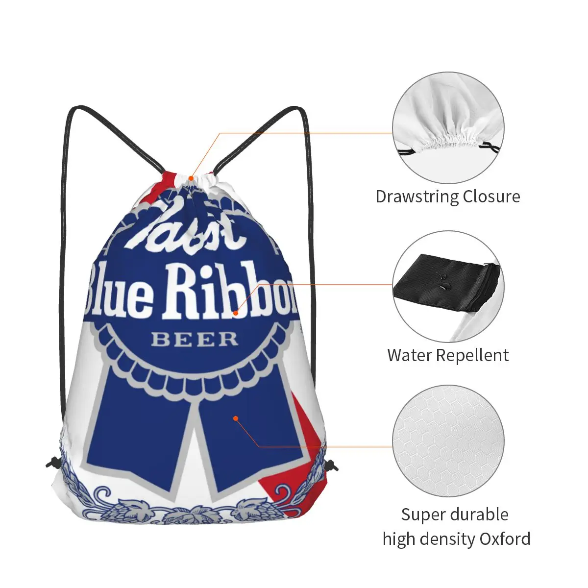 Рюкзак на шнурке с логотипом пива Pabst Blue Ribbon, мужская спортивная сумка для занятий в тренажерном зале, рюкзак для занятий йогой, рюкзак для женщин