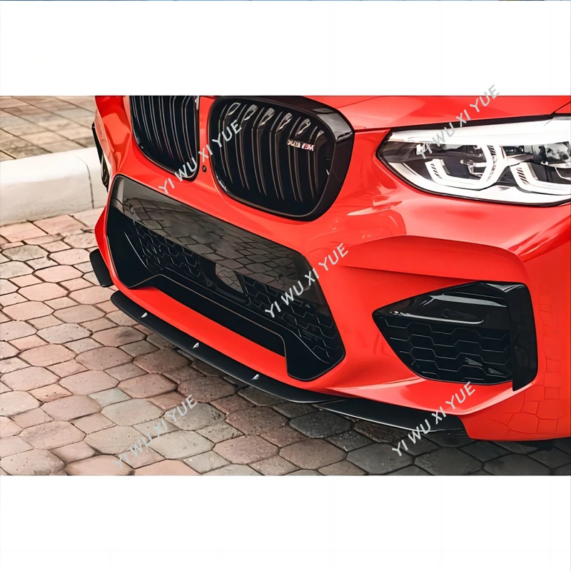 Для BMW F97 F98 X3M X4M 2019-2021 Передний Бампер Спойлер Сплиттер Глянцевый Черный ABS Передний Спойлер Canard Protertor Чехлы