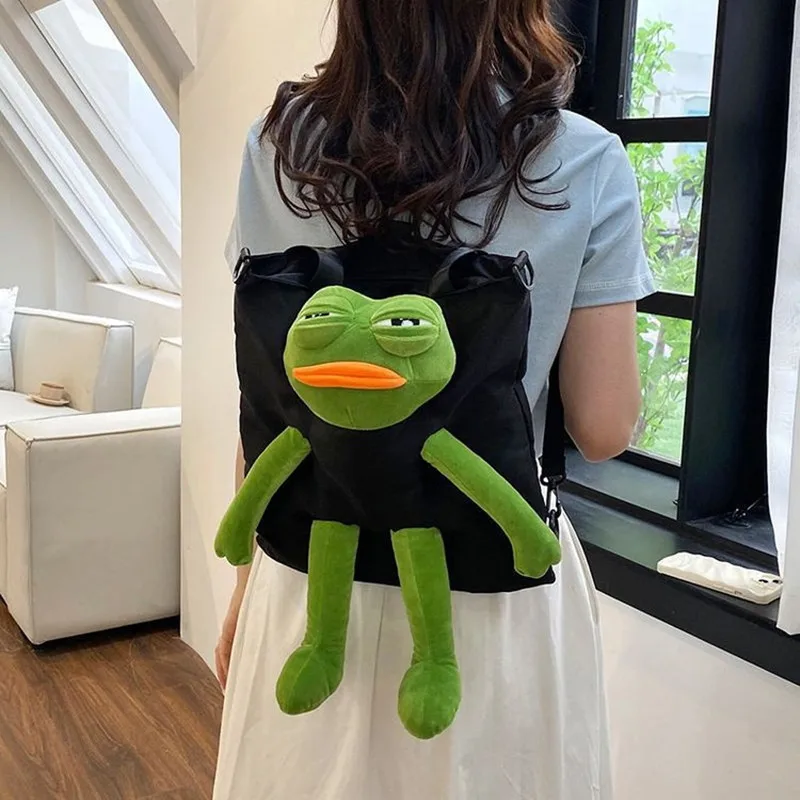 Женская забавная милая 2023 новая модная сумка через плечо женская мультяшная милая холщовая сумка-лягушка