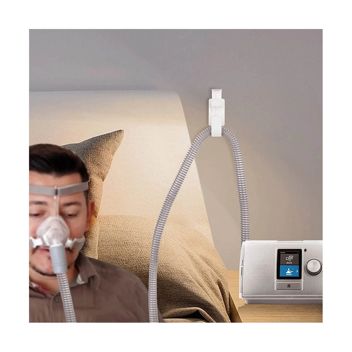 Вешалка с функцией противоскольжения, крючком для маски CPAP и держателем трубки CPAP