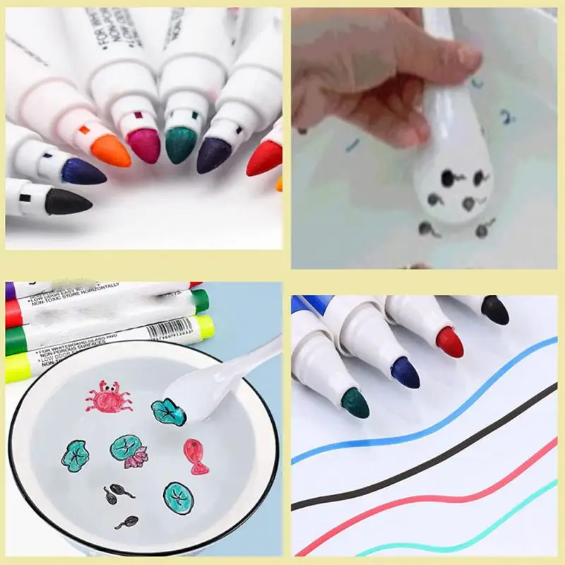 1-5 шт. цветов Волшебный фломастер для рисования водой, плавающая ручка для рисования своими руками в воде, ручки для рисования каракулей, художественная школа