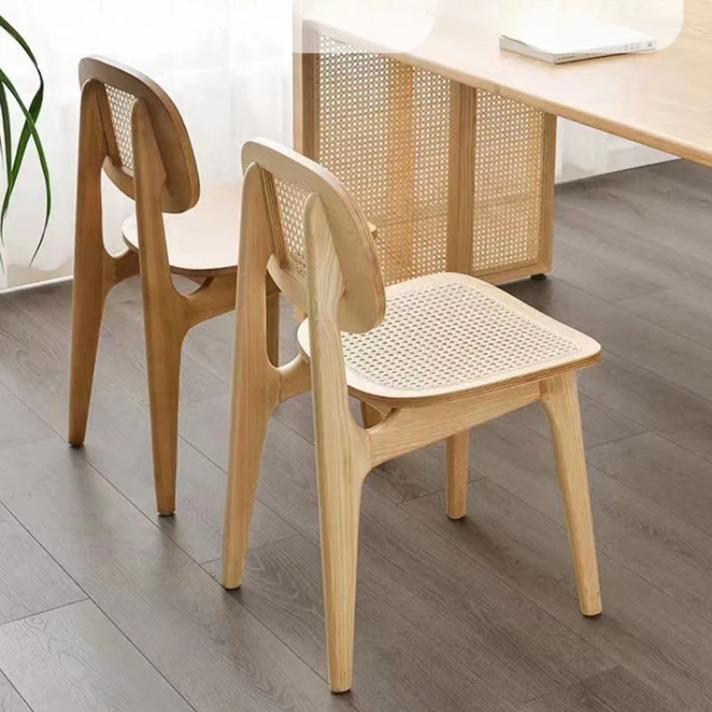 Стул из массива дерева, Скандинавский обеденный стул, Домашний ротанг, Винтажный Дизайнерский гостиничный стул со спинкой, Обеденный стол, кресло для отдыха в кафе
