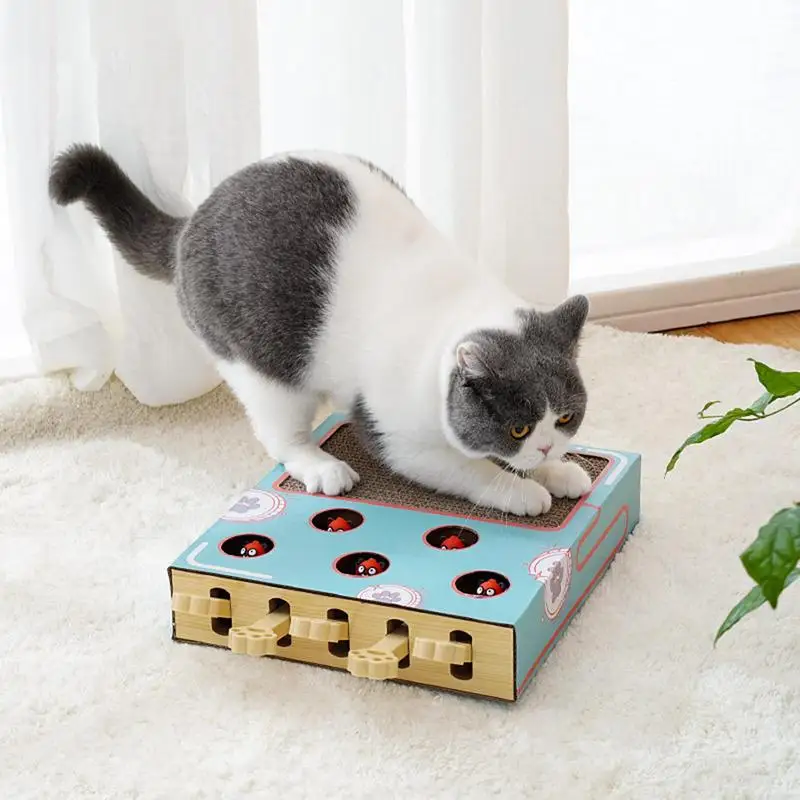 Игрушка-Когтеточка Для Кошек 3 В 1, Гофрированный Когтеточка Для Домашних Кошек, Интерактивные Игрушки-Дразнилки Для Кошек, Обучающие IQ Для Домашних Кошек И