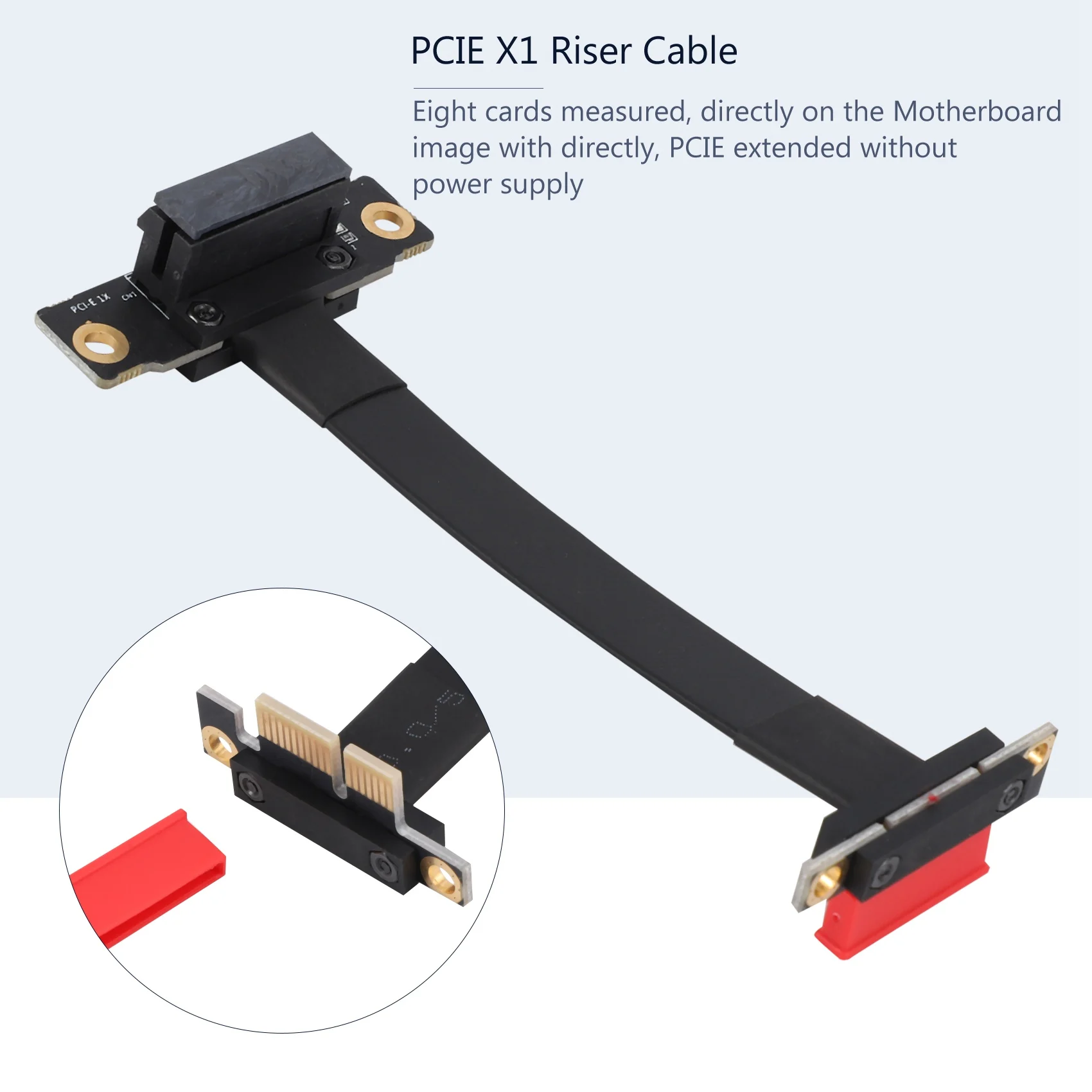 Кабель PCIE X1 Riser Cable Двойной 90-Градусный Прямоугольный Удлинитель PCIe 3.0 X1-X1 8 Гбит/с PCI Express 1X Riser Card - 10 см