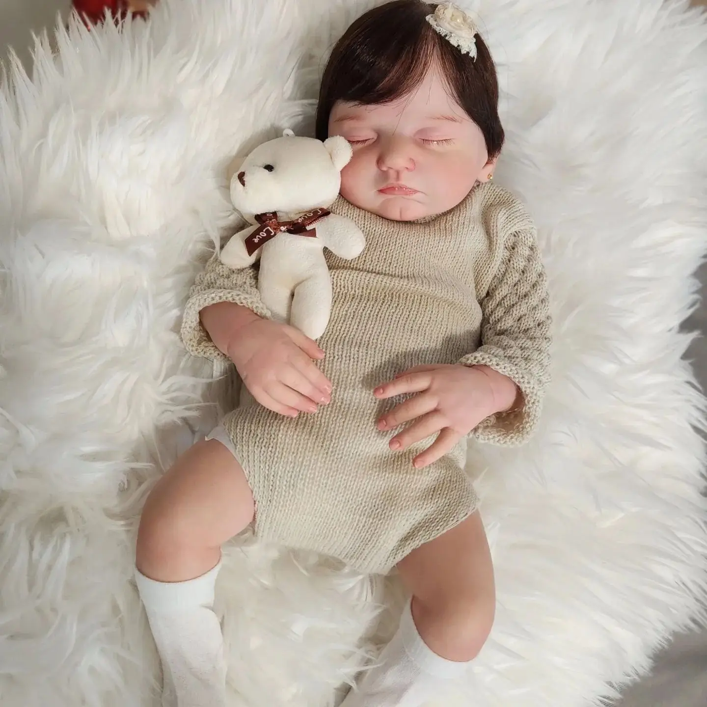 50 см Уже окрашенная Готовая кукла Bebe Reborn, настоящая, живая, спящая, размер новорожденного, реалистичная, мягкая на ощупь 3D-кукла для рисования кожи