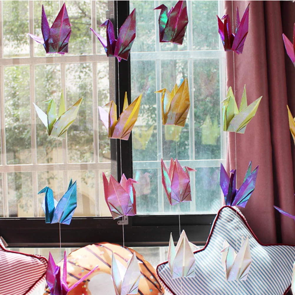 100 шт Бумажный журавлиный декор для обеденного стола Цветочные гирлянды оригами Готовое изделие