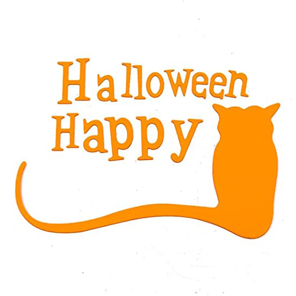 Happy Halloween Cat Crafts Металлические Штампы для резки стали Новый декоративный трафарет для бумаги для скрапбукинга 