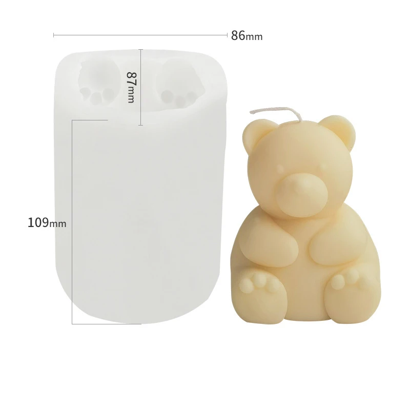 Силиконовая форма с милым медведем, мини-форма с медведем для изготовления свечей, Форма для свечей 
