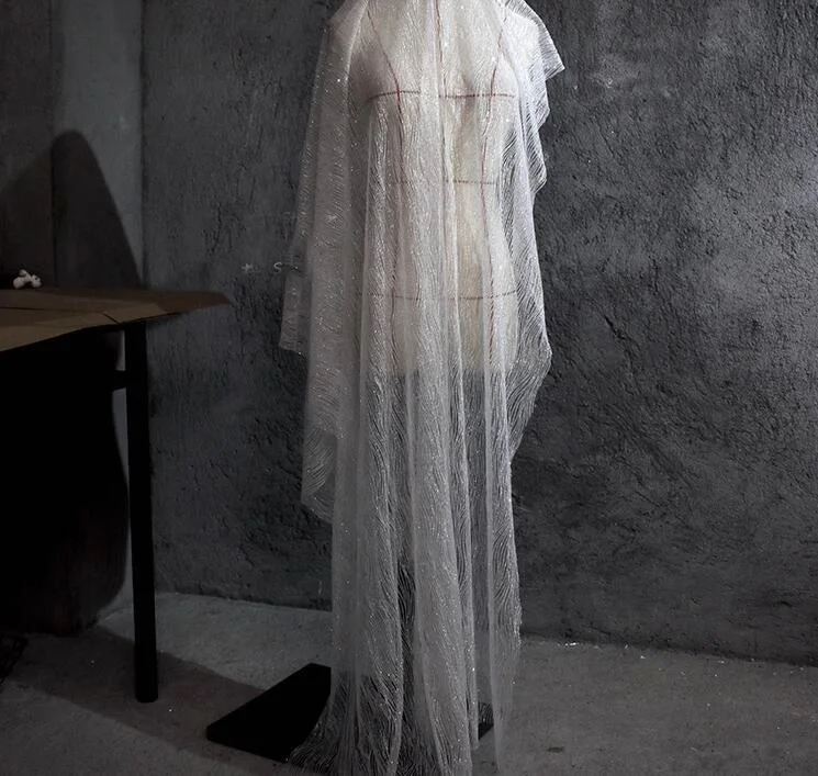 Блестящее белое свадебное платье шириной 1X1,45 метра, вечернее платье для вечеринки, рубашка, юбка, брюки, дизайн брюк, материал одежды Y26V21V230625V