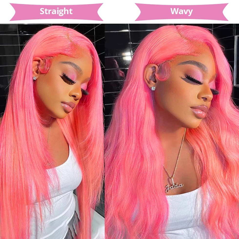 Розовый Прозрачный парик на кружеве 13x4, прямые парики для женщин, 613 цветных париков из светлых человеческих волос на кружеве HD, парик с закрытием 4x4
