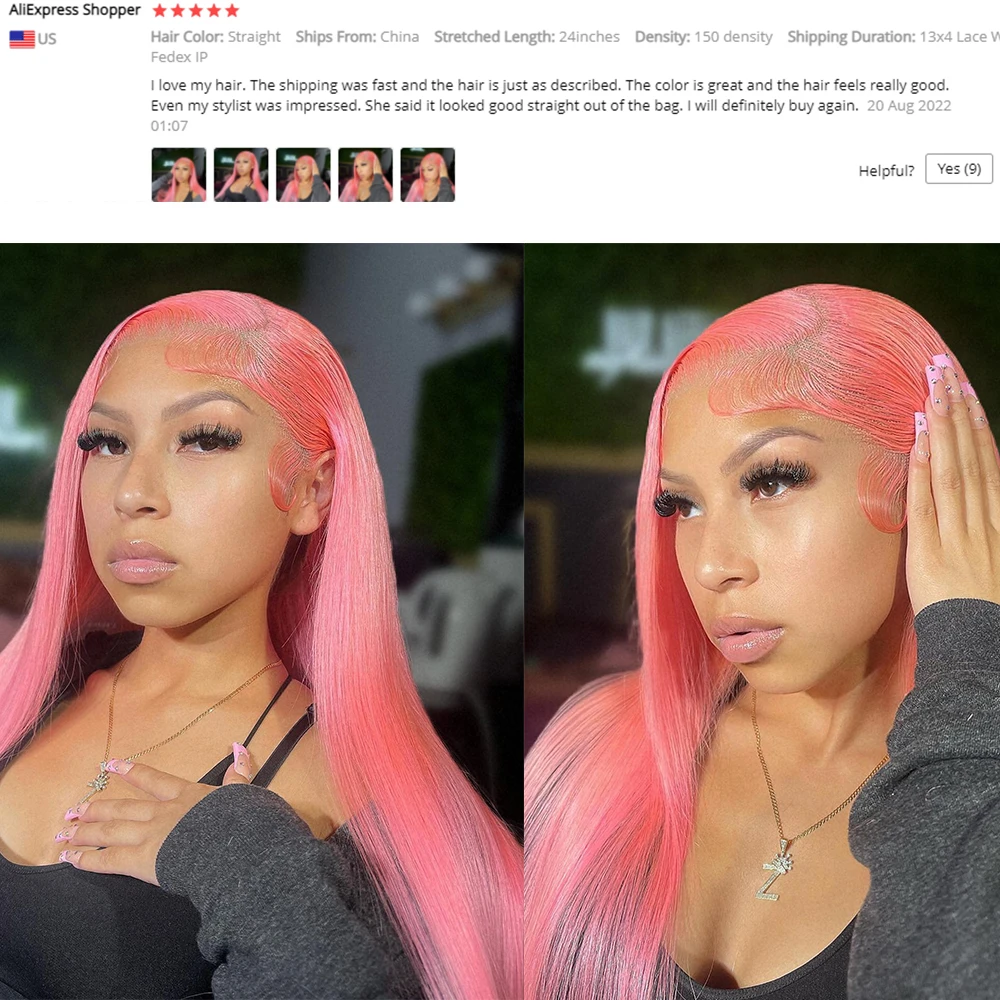 Розовый Прозрачный парик на кружеве 13x4, прямые парики для женщин, 613 цветных париков из светлых человеческих волос на кружеве HD, парик с закрытием 4x4
