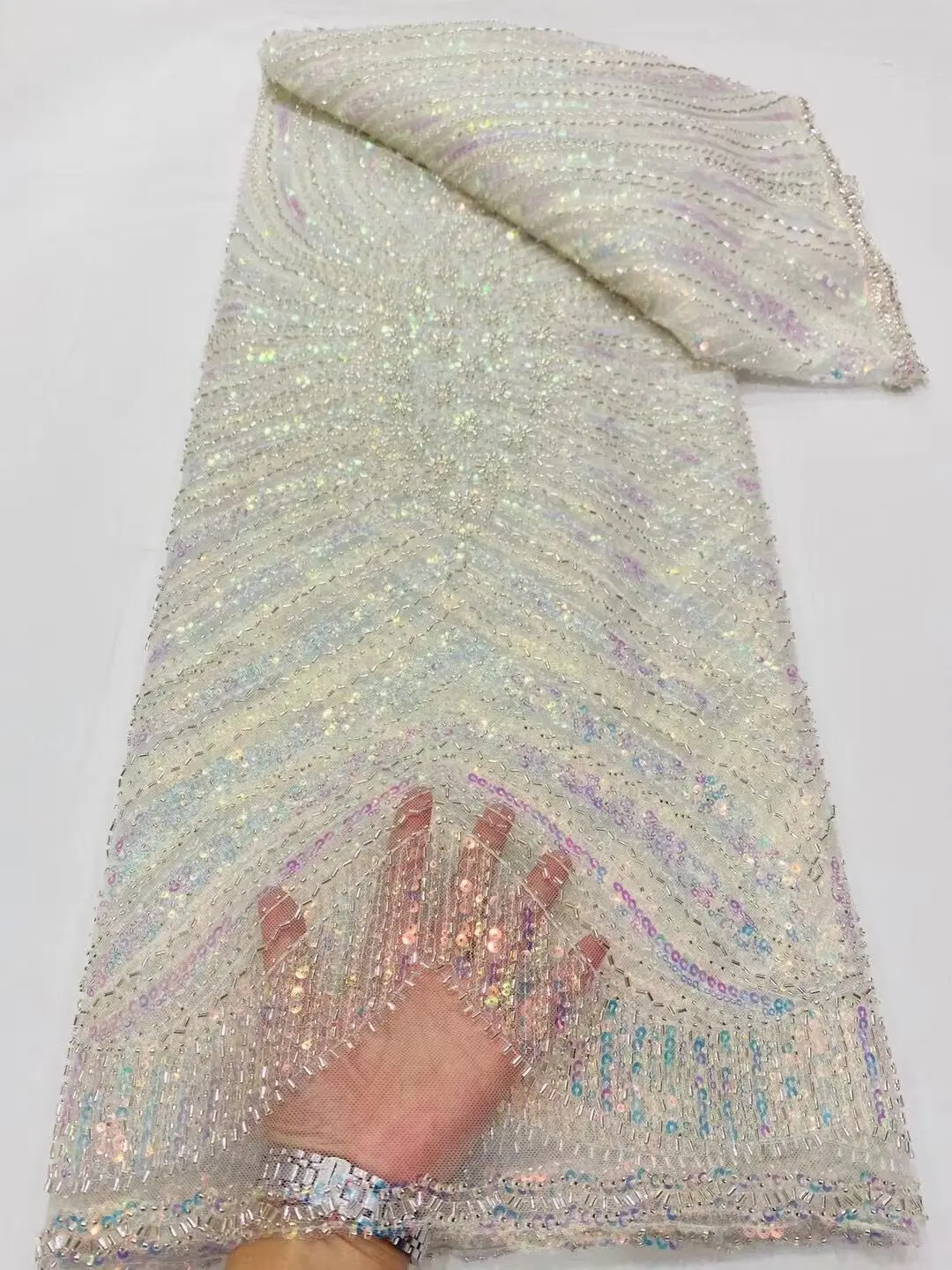 2023 Высококачественная Африканская Нигерийская кружевная ткань С вышивкой, тюль, чистое свадебное платье, Гипюр, блестки для чистой ткани, 5 ярдов