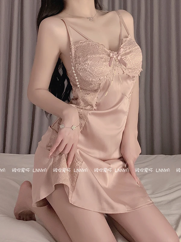 Женский пояс с жемчугом, кружевная подушка на груди, сексуальное женское Летнее Тонкое платье, Элегантное Весеннее сетчатое кружево с V-образным вырезом, Милое Корейское платье 7Q4F