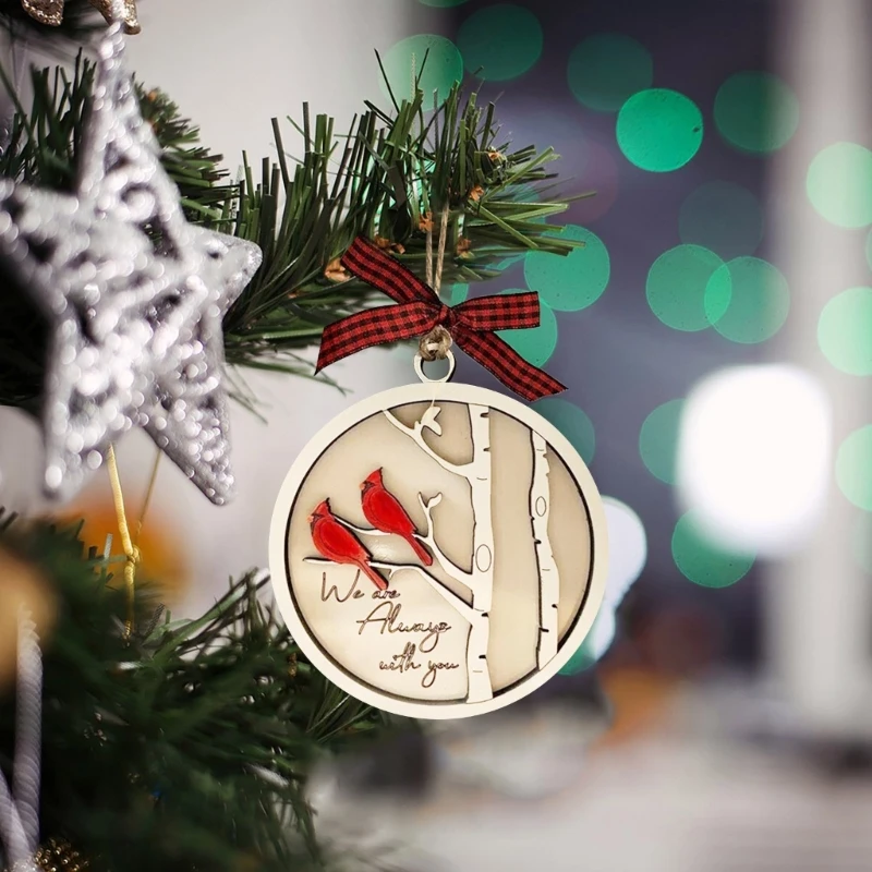 Праздничное двухслойное украшение в виде деревянной птицы на Рождество - Wood Design Оптом