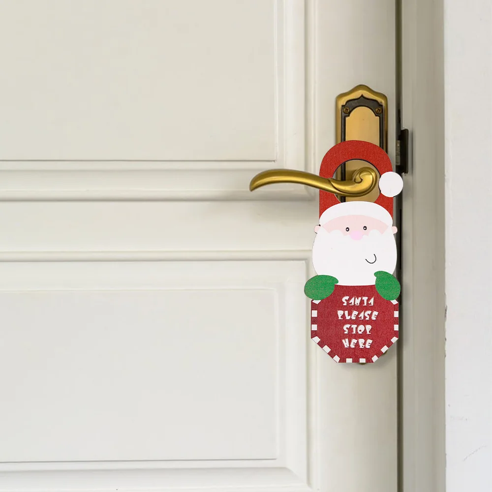 Рождественская деревянная дверная ручка, Изящная стильная дверная подвеска для дома